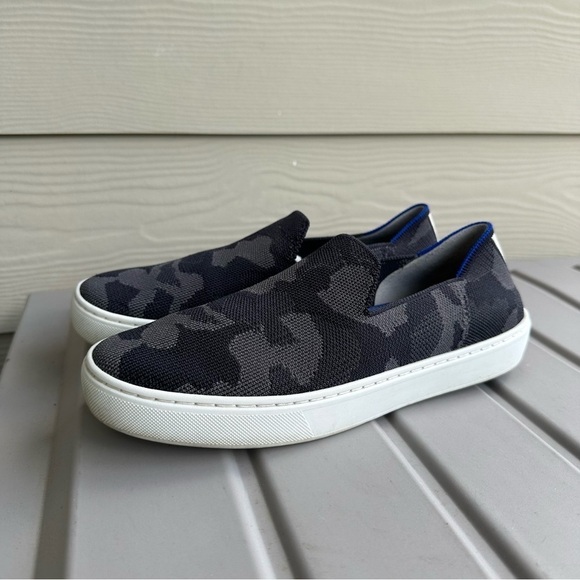 Rothy’s Slip On Sneakers Camo Grey Knit Upper Size 7.5 Women’s Comfort Casual - Picture 4 of 10